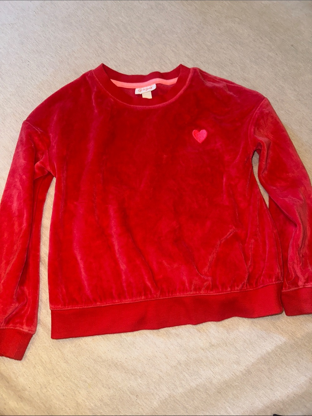 Cat & Jack Red Velvet Crewneck Top